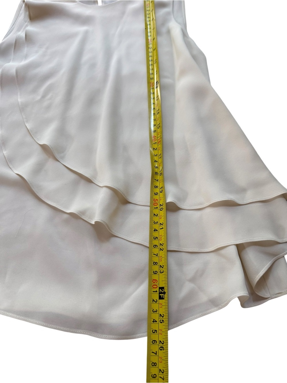 Theory Cream Sleeveless Ruffled Shell Top - Picture 5 of 8
